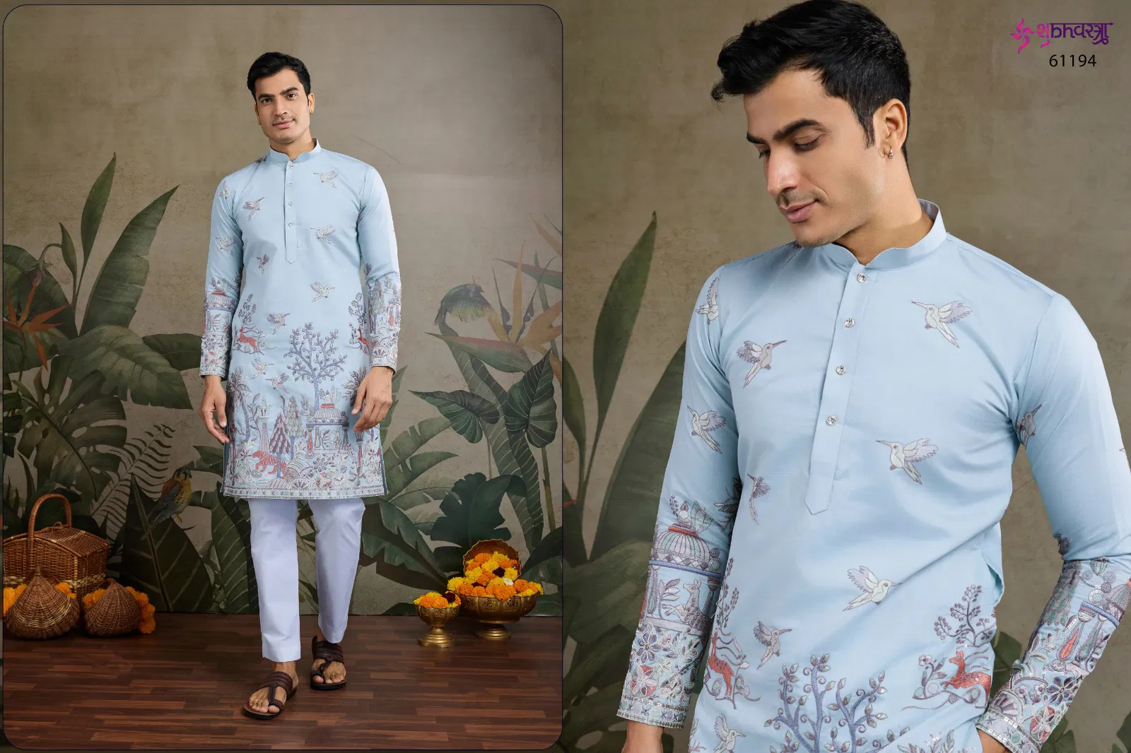 The Desi Edit By Shubhvastra Embroidered Mens Kurta Wholesale Shop In Surat
